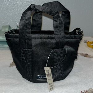 VS  Satin small bag adjustable strap super cute black mini bucket bag